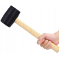 Preview: Gummihammer Schwarz 220g Schonhammer Bodenhammer Holzgriff 25cm Fliesen Pflaster Montage