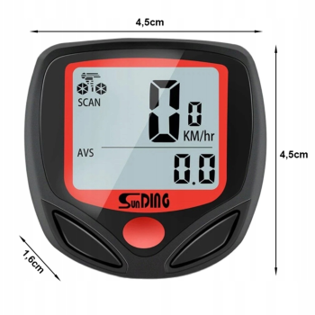 Preview: Fahrradcomputer LCD Fahrradtacho Kilometerzähler Wasserdicht kabelgebunden KM/H