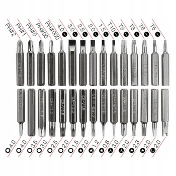 Preview: Torx Bit Set mit magnetischen Spitzen für feine Elektronikarbeiten.