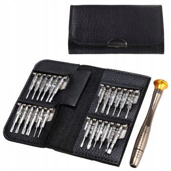 Feinmechaniker Schraubendreher Set 25in1 mit Etui und Präzisionsbits.