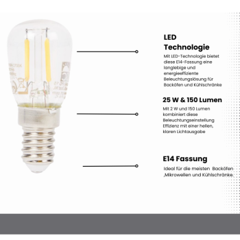 Preview: Warmweißes Licht in Backofenlampe
