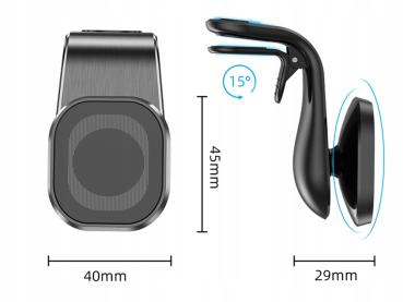 Preview: Smartphone Halter KFZ mit Magnet und schwarzem kompaktem Design.