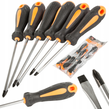 Schraubendreher Set 6tlg Magnetisch Cr-V Kreuz Schlitz PH1 PH2 PH3 Schraubenzieher Werkzeug