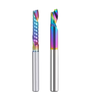 Preview: VHM Einzahnfräser DLC-beschichtet oder poliert Ø3–12 mm – Alufräser Kunststofffräser MDF Holzfräser CNC Fräswerkzeug