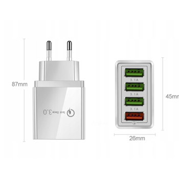 USB Netzteil schwarz oder weiß – platzsparendes Schnellladegerät für qeqmehrere Geräte.