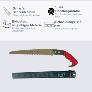 Preview: Baumsäge mit Gürtelhalter befestigt
