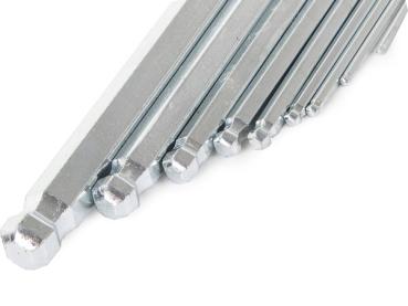 Preview: Inbusschlüssel Kugelkopf Set 1,5–10mm Sechskantschlüssel Kurz Mittel Lang