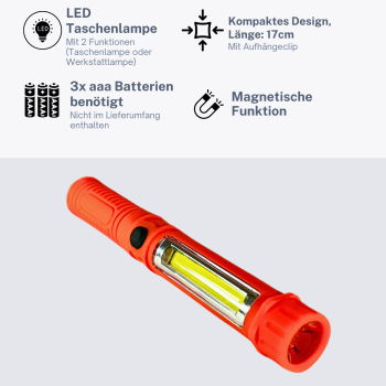 Preview: Arbeitsleuchte mit Magnet und Clip