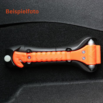 Sicherheitshammer mit Gurtschneider – schnelles Durchtrennen von Sicherheitsgurten.