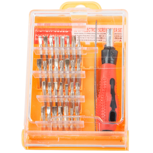 Kompaktes Reparatur Werkzeug Set für Elektronik, Uhren und Brillen.