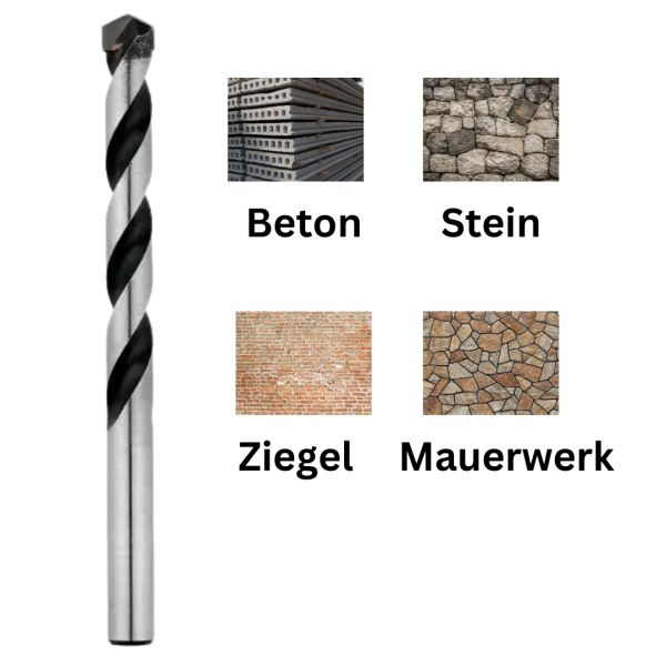 Hartmetall Betonbohrer für präzise Bohrarbeiten mit Schlagbohrmaschine.