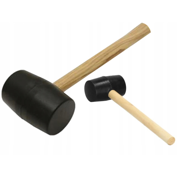 Gummihammer Schwarz 220g Schonhammer Bodenhammer Holzgriff 25cm Fliesen Pflaster Montage