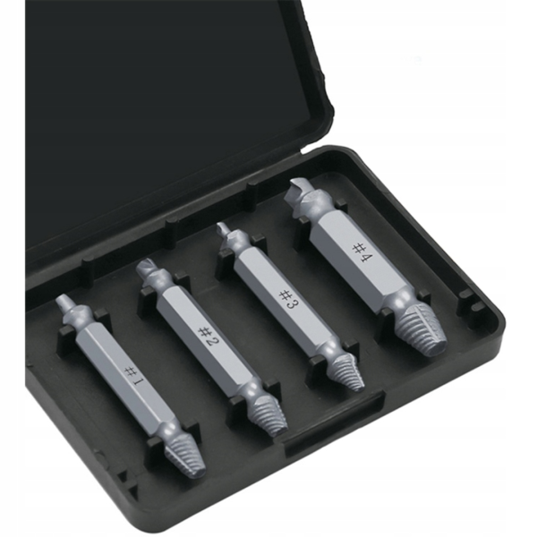 Schraubenausdreher Set 4tlg Links Ausdreher Schraubenlöser 2–12 mm 1/4 Zoll Werkzeug