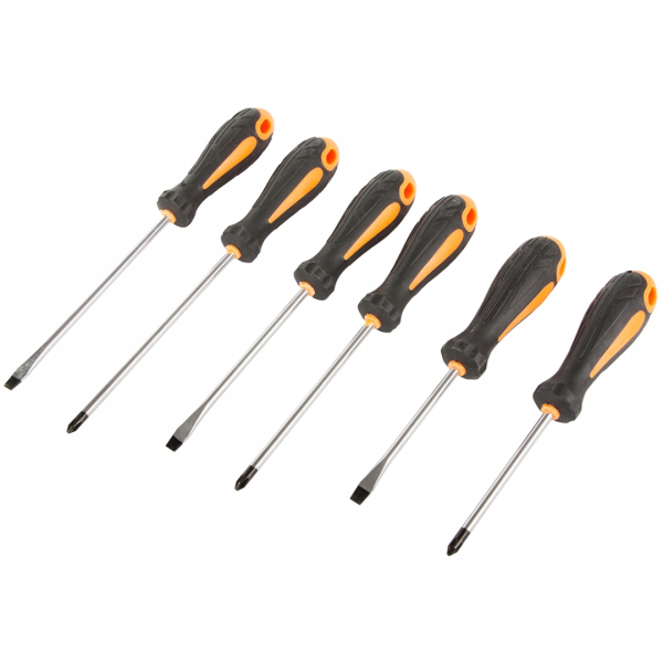 Schraubendreher Set 6tlg Magnetisch Cr-V Kreuz Schlitz PH1 PH2 PH3 Schraubenzieher Werkzeug
