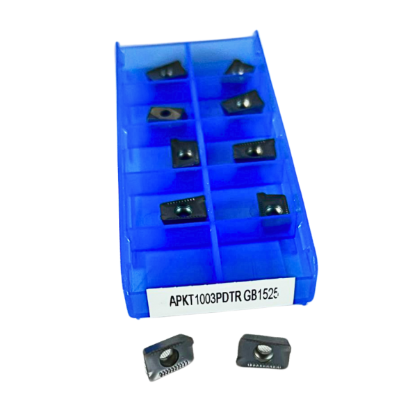 VHM Fräsplatten APKT1003 – geeignet für Stahl, Edelstahl und Aluminium.