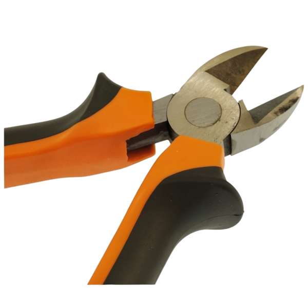 Close-up of ergonomic side cutter handle